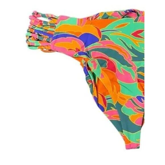NWT Stone Fox Swim Simone Bikini Cheeky Bottom Stained Glass Print S MultiColors - Picture 8 of 14